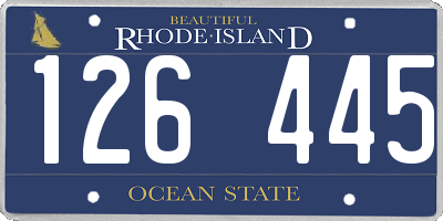 RI license plate 126445