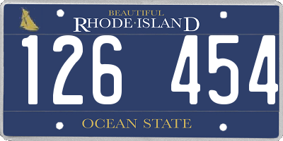 RI license plate 126454