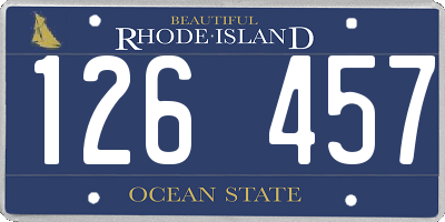 RI license plate 126457