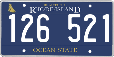 RI license plate 126521
