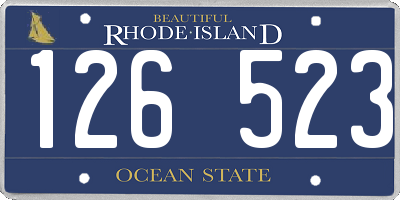 RI license plate 126523