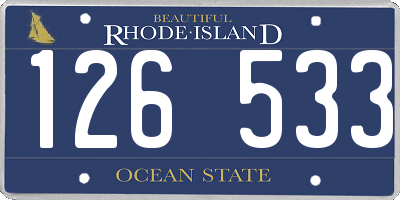 RI license plate 126533
