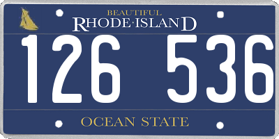 RI license plate 126536