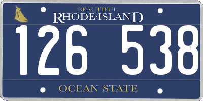 RI license plate 126538