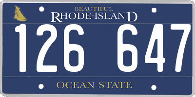 RI license plate 126647