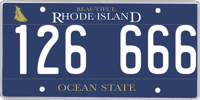 RI license plate 126666