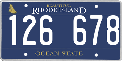 RI license plate 126678