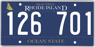 RI license plate 126701