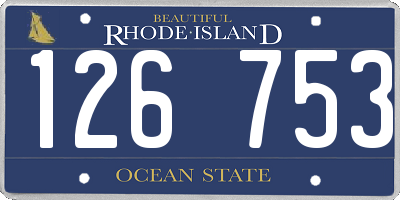 RI license plate 126753