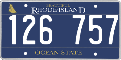 RI license plate 126757