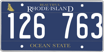 RI license plate 126763