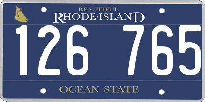 RI license plate 126765