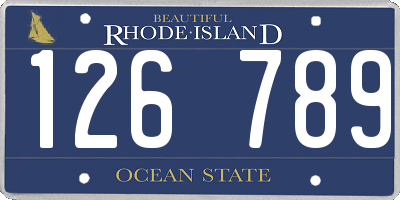 RI license plate 126789