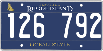 RI license plate 126792