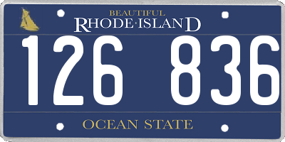 RI license plate 126836