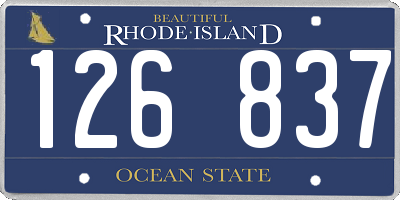 RI license plate 126837