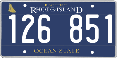 RI license plate 126851