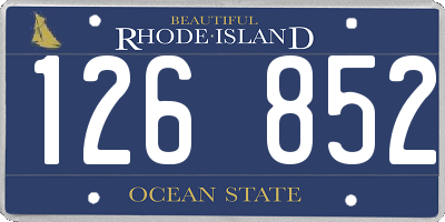 RI license plate 126852