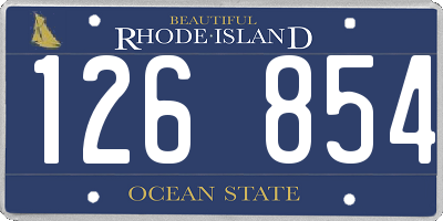 RI license plate 126854