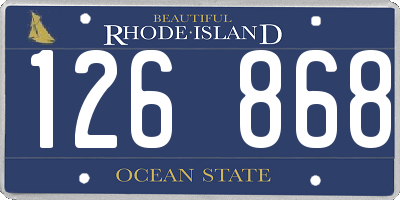 RI license plate 126868