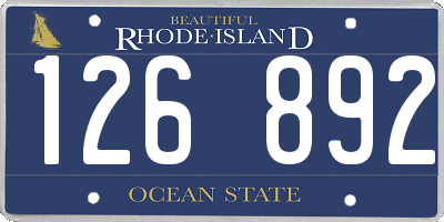 RI license plate 126892