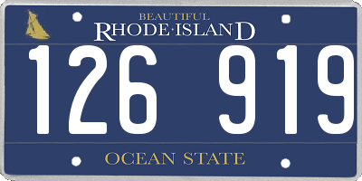RI license plate 126919