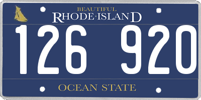 RI license plate 126920
