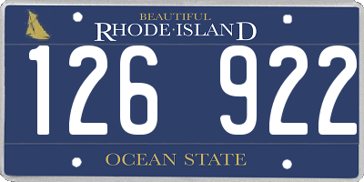 RI license plate 126922