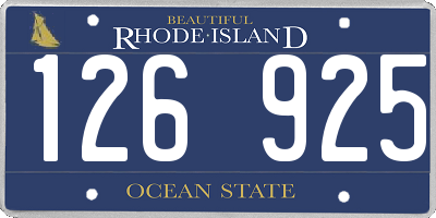 RI license plate 126925