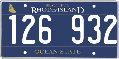RI license plate 126932