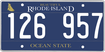 RI license plate 126957