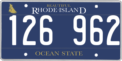 RI license plate 126962