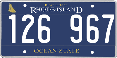 RI license plate 126967
