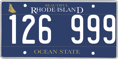 RI license plate 126999