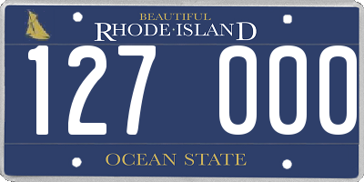 RI license plate 127000