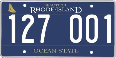 RI license plate 127001
