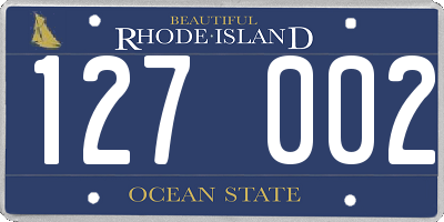 RI license plate 127002