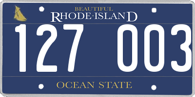 RI license plate 127003