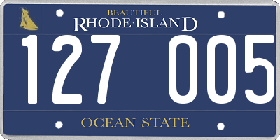 RI license plate 127005