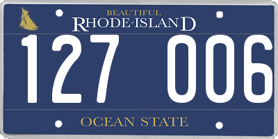RI license plate 127006