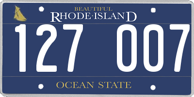 RI license plate 127007