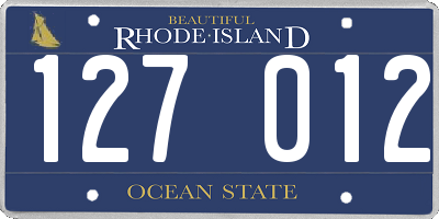 RI license plate 127012