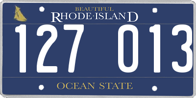 RI license plate 127013