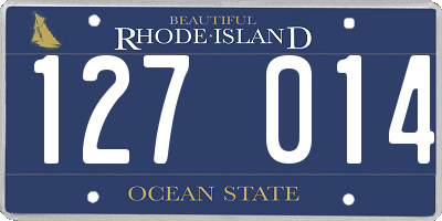 RI license plate 127014