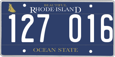 RI license plate 127016