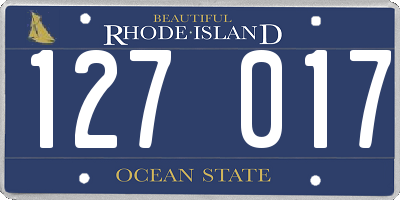 RI license plate 127017