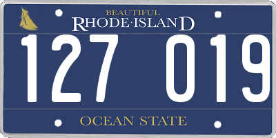 RI license plate 127019