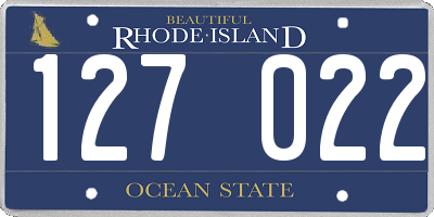 RI license plate 127022