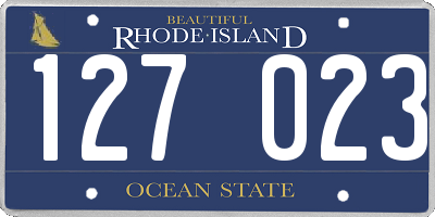RI license plate 127023