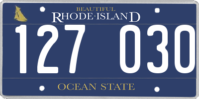 RI license plate 127030